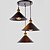 billiga Klusterdesign-vintage industriell metall skugga hänge lampa 3-huvud ljuskrona vardagsrum matsal