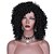 abordables Perruques synthétiques à dentelle-Perruque Synthétique Bouclé Afro Bouclé Afro Perruque Moyen Noir Cheveux Synthétiques Femme Partie latérale Perruque afro-américaine Noir