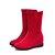 preiswerte Damenstiefel-Damen Stiefel Kleid Winter Schnalle Runde Zehe Modische Stiefel Kunstleder Schwarz Rot Grün