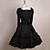 ieftine Rochii Lolita-Prințesă Gothic Lolita Punk Rochie de rochie Rochii Pentru femei Fete Bumbac Japoneză Costume Cosplay Negru Culoare solidă Modă Sonerie Manșon Lung Midi / Lolita Stil Gotic / Smoching