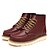 cheap Men&#039;s Boots-Men&#039;s Boots Comfort Shoes Combat Boots Martin Boots British Casual Cowhide Mid-Calf Boots Black Khaki Burgundy Fall Spring