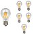 baratos Lâmpadas Filamento de LED-6pcs 8 W Lâmpadas de Filamento de LED 760 lm E26 / E27 A60(A19) 8 Contas LED COB Decorativa Branco Quente Branco Frio 220-240 V / RoHs