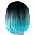 halpa Synteettiset trendikkäät peruukit-Synteettiset peruukit Suora Suora Bob-leikkaus Peruukki T-L.Blue Synteettiset hiukset Naisten Liukuvärjätyt hiukset Sininen