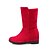 preiswerte Damenstiefel-Damen Stiefel Kleid Winter Schnalle Runde Zehe Modische Stiefel Kunstleder Schwarz Rot Grün