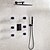 cheap Shower Faucets-Shower Set Set - Rainfall Contemporary / Modern Contemporary Black Wall Mounted Ceramic Valve Bath Shower Mixer Taps