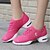 voordelige Danssneakers-Dames Dansschoenen Tule Danssneaker Gesplitst Sneaker Platte hak Aanpasbaar Fuchsia