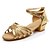 baratos Sapatos de Dança Latina-Mulheres Sapatos de Dança Latina Salto Salto Baixo Materiais Customizados Preto / Dourado / Prata / Interior