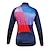 cheap Women&#039;s Cycling Clothing-Arsuxeo Women&#039;s Long Sleeve Cycling Jersey Winter Polyester Blue Patchwork Bike Jersey Mountain Bike MTB Road Bike Cycling Reflective Strips Sports Clothing Apparel / Stretchy
