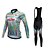 cheap Men&#039;s Clothing Sets-Malciklo Women&#039;s Long Sleeve Cycling Jersey with Bib Tights Winter Lycra Polyester White Black Stripes Funny Bike Clothing Suit Anatomic Design Quick Dry Reflective Strips Back Pocket Sports Stripes