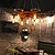 abordables Éclairages style bougies-Suspension 7 lumières 90 cm bois / verre bambou finitions peintes industrielles 110-120v 220-240v