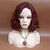 cheap Synthetic Lace Wigs-Synthetic Wig Curly Curly With Bangs Wig Medium Length Burgundy#530 Synthetic Hair Women&#039;s Side Part Red