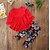 ieftine Seturi-Copil Fete Set de îmbrăcăminte Manșon Lung Roșu-aprins Floral Mată Geometric Crăciun Bumbac Activ Șic Stradă Lung