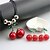 cheap Jewelry Sets-Women&#039;s Drop Earrings Pendant Necklace Cherry Fruit Ladies Sweet Pearl Earrings Jewelry Red For Daily