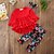 ieftine Seturi-Copil Fete Set de îmbrăcăminte Manșon Lung Roșu-aprins Floral Mată Geometric Crăciun Bumbac Activ Șic Stradă Lung