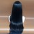 tanie Peruki syntetyczne modne-czarne peruki dla kobiet peruka syntetyczna prosto kardashian prosto z grzywką peruka długa naturalna czarna #1b włosy syntetyczne 24 cale z grzywką czarne peruki świąteczne party