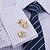 baratos Acessórios Masculinos-Botões de Punho Metálico Fashion Liga Broche Jóias Dourado Para Casamento Presente