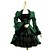 baratos Vestidos Lolita-Gótica Vintage Punk Elegante Mulheres Para Meninas Vestidos Cosplay Verde Buffante Manga Curta Até os Joelhos Trajes da Noite das Bruxas