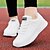 cheap Women&#039;s Sneakers-Women&#039;s Sneakers Flat Heel Round Toe Comfort Outdoor Color Block Leatherette White / Black / Peach