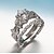 levne Fashion Ring-Band Ring Diamant Stohovatelné Stříbrná Měď Postříbřené Leaf Shape dámy korejština 2 5 6 7 8 9 / Dámské / Kubický zirkon / Sada kroužků
