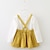 Χαμηλού Κόστους Βρεφικά Φορέματα για Κορίτσια-Μωρό Κοριτσίστικα Απλός Ενεργό Καθημερινά Μονόχρωμο Στάμπα Μακρυμάνικο Φόρεμα Κίτρινο / Χαριτωμένο / Νήπιο