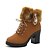 cheap Women&#039;s Boots-Women&#039;s Boots Winter Chunky Heel Round Toe Pom-pom Shoes Fashion Boots Leather Black Brown