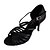 baratos Sapatos de Dança Latina-Mulheres Sapatos de Dança Latina Cetim Sandália Salto Personalizado Personalizável Sapatos de Dança Preto / Amêndoa / Interior