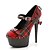 cheap Women&#039;s Heels-Women&#039;s Heels Platform Stiletto Heel Club Shoes Wedding Party &amp; Evening Buckle Patent Leather Fabric Summer Black / Red / Black / Red