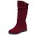 お買い得  レディースブーツ-Women&#039;s Boots Daily Solid Colored Mid Calf Boots Winter Low Heel Casual Nubuck Loafer Wine Black Brown