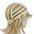 Χαμηλού Κόστους Συνθετικές Trendy Περούκες-Συνθετικές Περούκες Ίσιο Ίσια Κούρεμα καρέ Με αφέλειες Περούκα Ξανθό Κοντό Ξανθό Συνθετικά μαλλιά Γυναικεία Πλευρικό μέρος Ξανθό StrongBeauty