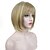 Χαμηλού Κόστους Συνθετικές Trendy Περούκες-Συνθετικές Περούκες Ίσιο Ίσια Κούρεμα καρέ Με αφέλειες Περούκα Ξανθό Κοντό Ξανθό Συνθετικά μαλλιά Γυναικεία Πλευρικό μέρος Ξανθό StrongBeauty