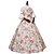 ieftine Costume Vintage &amp; Istorice-Rococo Victorian Costume Party Costume Masquerade Costume Rainbow Vintage Cosplay Cotton Fabric Natural Sponges 3/4 Length Sleeve Puff / Balloon Sleeve Ankle Length / Floral