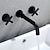 ieftine Montaj Perete-baterie chiuveta baie, montaj alamă pe perete finisaje vopsite pe scară largă două mânere robinete de baie cu trei orificii cu apă caldă și rece