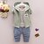 preiswerte Sets-Baby Mädchen Kleidungsset Langarm Rosa Leicht Braun Grün Karikatur Solide Druck Baumwolle Alltag Ausgehen Aktiv Freizeit Standard / Niedlich