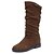 お買い得  レディースブーツ-Women&#039;s Boots Daily Solid Colored Mid Calf Boots Winter Low Heel Casual Nubuck Loafer Wine Black Brown