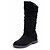 お買い得  レディースブーツ-Women&#039;s Boots Daily Solid Colored Mid Calf Boots Winter Low Heel Casual Nubuck Loafer Wine Black Brown