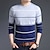baratos suéter pulôver masculino-Homens Suéter Pulôver suéter Tricotar Padrão Imprimir Listrado Decote Redondo Básico Diário Roupa Inverno Outono Azul Camelo M L XL