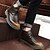 cheap Men&#039;s Boots-Men&#039;s Shoes Leather Spring Fall Fashion Boots Boots Lace-up for Casual Black Light Brown Burgundy