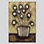 preiswerte Ölgemälde-Hang-Ölgemälde Handgemalte - Blumenmuster / Botanisch Modern Segeltuch / Gestreckte Leinwand