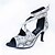 preiswerte Lateinamerikanische Schuhe-Damen Tanzschuhe Schuhe für den lateinamerikanischen Tanz Sneaker Randverzierung Niedriger Heel Maßfertigung Weiß / Leder