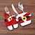 cheap Christmas Decorations-6PCS/Set Christmas Santa Silverware Holders Pockets Dinner Decor