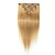 Недорогие Накладки на клипсах-Febay На клипсе Расширения человеческих волос Классика Натуральные волосы Накладки из натуральных волос 1 комплект Жен. Коричнево-золотой