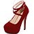 olcso Női magas sarkú cipők-Women&#039;s Heels Stilettos Plus Size High Heels Platform Stiletto Heel Closed Toe Classic Roman Shoes Daily Party &amp; Evening Nubuck Spring Solid Colored Black Red Blue