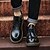 Недорогие Мужские ботинки-Муж. обувь Кожа Весна Осень Модная обувь Ботинки Шнуровка для Повседневные Черный Темно-русый Вино