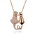 preiswerte Halsketten-Damen Anhänger Halskette Katze damas Süß Diamantimitate Aleación Gold Modische Halsketten Schmuck 1 Für Alltag