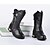 baratos Sapatos de Menina-Para Meninas sapatos Pele Real Inverno Outono Botas da Moda Conforto Botas Botas Cano Médio para Casual Branco Preto Vermelho