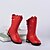 baratos Sapatos de Menina-Para Meninas sapatos Pele Real Inverno Outono Botas da Moda Conforto Botas Botas Cano Médio para Casual Branco Preto Vermelho