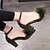 זול נעלי עקב לנשים-בגדי ריקוד נשים עקבים קיץ חסום את העקב נוחות PU שחור ורוד ירוק צבא