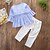 tanie Zestawy-Toddler Girls&#039; Clothing Set Half Sleeve Blue White Striped Solid Colored Ruched Ripped Cotton Daily Going out Simple Casual Regular / Spring / Summer