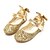 baratos Sapatos rasos de Criança-Para Meninas Rasos Conforto / Inovador / Sapatos para Daminhas de Honra Glitter Little Kids (4-7 anos) Laço / Velcro Dourado / Prata Primavera / Outono / Festas &amp; Noite / Borracha