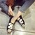 billige Sandaler til kvinner-Dame Sandaler utendørs Sommer Flat hæl Komfort Gange Gummi Svart Hvit